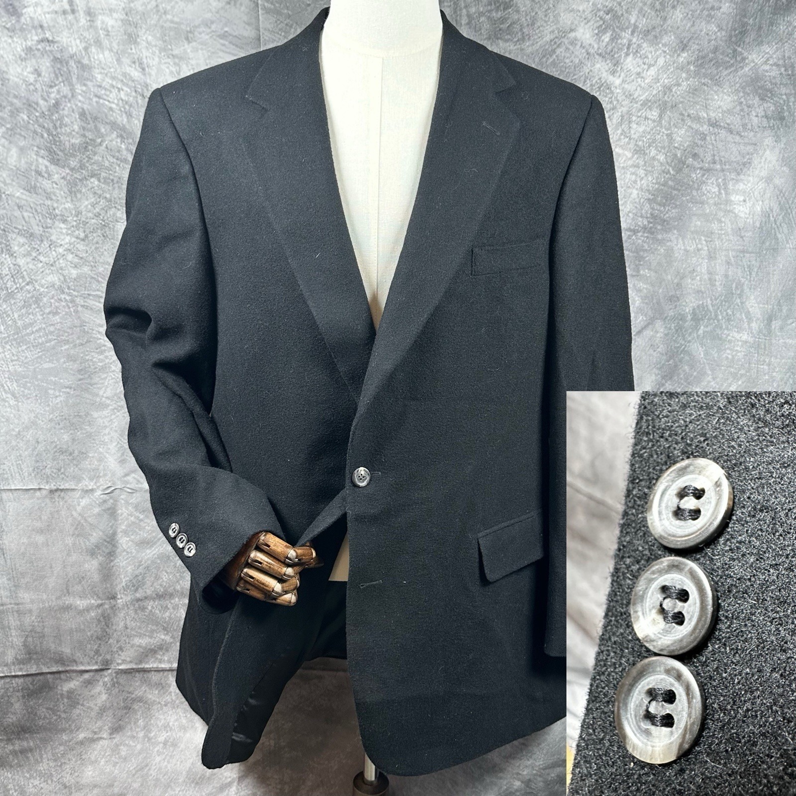 Vintage Brooks Brothers 100% Camel Hair Blazer Sport Coat 44l Black Made In Usa